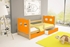 borovica + oranžová - Jednolôžková posteľ OLI - typ A