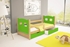borovica + zelená - Jednolôžková posteľ OLI - typ A