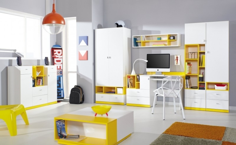 biela  / žltá - MOBI  detský sektorový nábytok