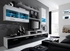 biela + čierny lesk - Obývacia stena BETA I + LED