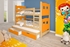 borovica + oranžová - Poschodová posteľ Oli 3 - typ A