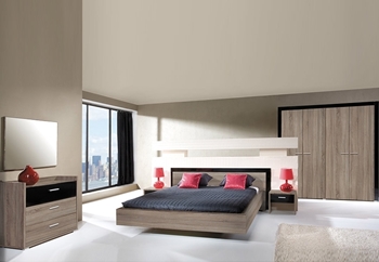 dub truffel / čierny lesk - MARGO spálňový sektorový systém