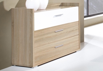 dub sonoma + biely lesk - Komoda Margo