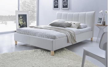 biela ekokoža - Manželská posteľ Sandy 160