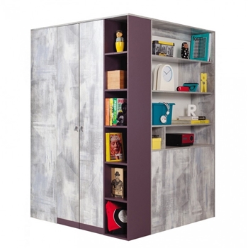 Hong Kong + Baklažán - ZOOM rohový šatník ZM1