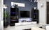 RTV skrinka s nadstavbou biely mat + biely lesk / skrinky čierny mat + čierny lesk (24 ZW TW) - Obývacia stena Tower + LED