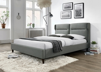 sivá látka - Manželská posteľ Santino 160