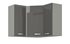 rohová skrinka + 2x 30 cm skrinka - GREY rohová skrinka 60x60 GN-72 1F (45°)