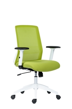 zelená látka + zelená sieťovina - Kancelárska stolička Novello White