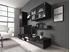 čierny mat + čierny lesk - Obývacia stena Klara + LED
