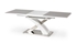 biela + sivé sklo - stôl v rozloženom stave - Rozkladací jedálenský stôl SANDOR 2