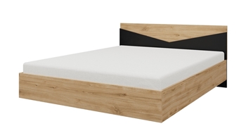 dub večný + čierna matná - Manželská posteľ ASTON TYP8 (160x200)