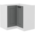 biela + dust grey - LUNA dolná rohová skrinka 90x90 DN 2F BB