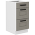 biela + clay grey - LUNA dolná skrinka 40 D 3S BB SMARTBOX