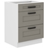 biela + clay grey - LUNA dolná skrinka 60 D 3S BB SMARTBOX