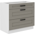 biela + clay grey - LUNA dolná skrinka 80 D 3S BB SMARTBOX