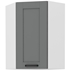 biela + dust grey - LUNA horná rohová skrinka 60x60 GN-90 1F