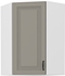 biela + clay grey - STILO horná rohová skrinka 60x60 GN-90 1F (45°)