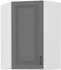 biela + dust grey - STILO horná rohová skrinka 60x60 GN-90 1F (45°)