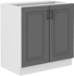 biela + dust grey - STILO dolná skrinka 80 D 2F BB