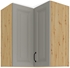 dub artisan + clay grey - STILO horná rohová skrinka 60x60 GN-72 2F (90°)
